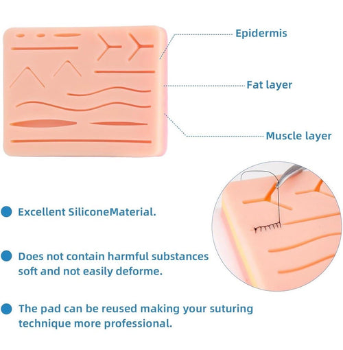 Beginner Series Suture Practice Pad (3 Layered - Skin, Fat, Muscle)